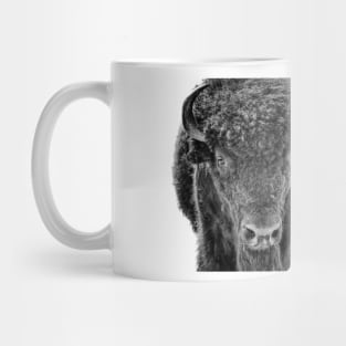 Bison Black And White photograph Mug